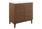 EEI-5422-WAL-WHI Render 30" Bathroom Vanity Cabinet By Modway