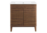 EEI-5422-WAL-WHI Render 30" Bathroom Vanity Cabinet By Modway