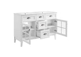 EEI-5428-WHI-WHI Isle 48" Double Bathroom Vanity Cabinet By Modway