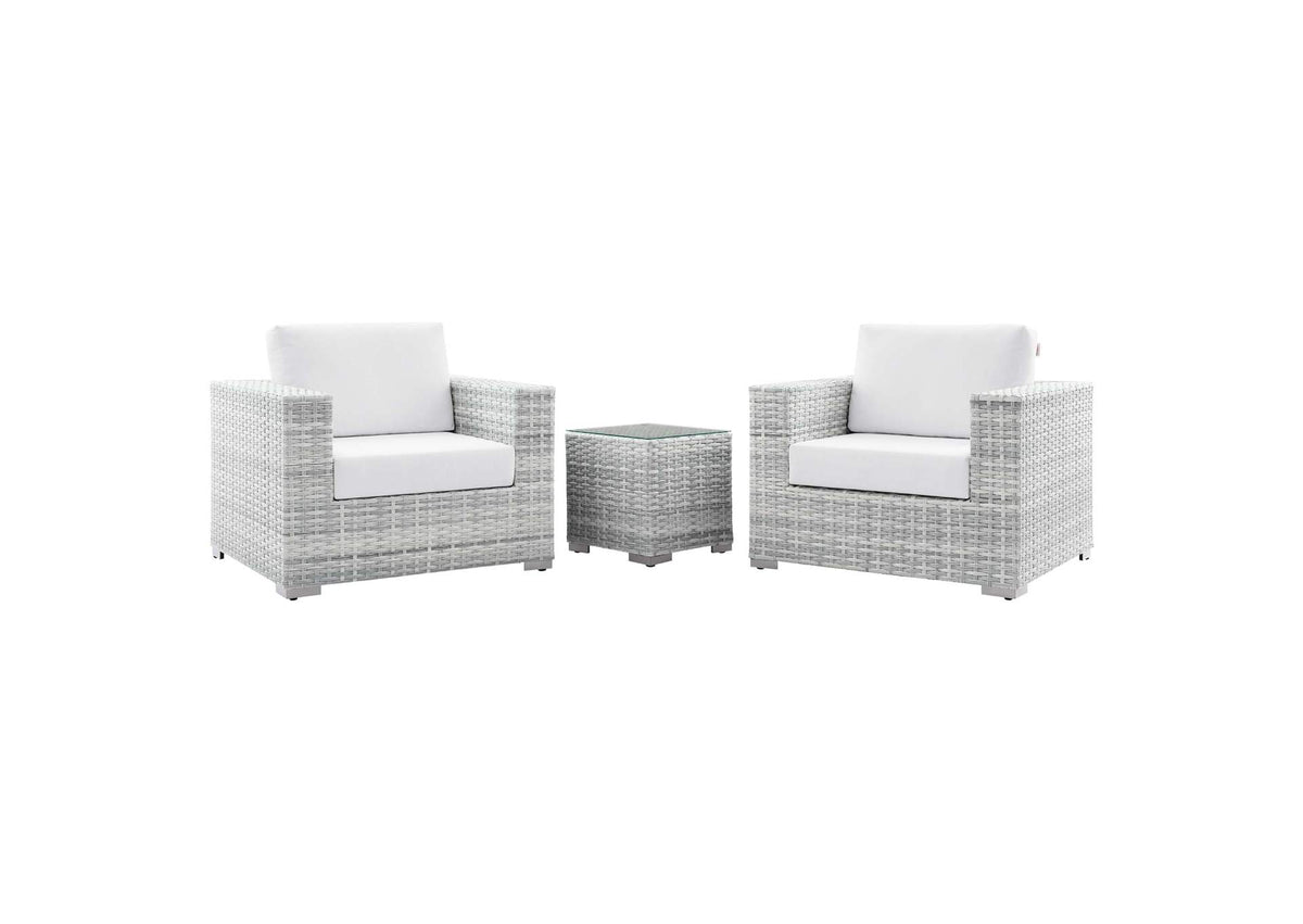 EEI-5444-LGR-WHI Convene 3-Piece Outdoor Patio Set By Modway