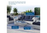 EEI-5449-LGR-NAV Convene 6-Piece Outdoor Patio Set By Modway