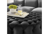 EEI-5469-BLK Amour Tufted Button Large Round Performance Velvet Ottoman By Modway