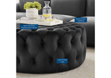 EEI-5469-BLK Amour Tufted Button Large Round Performance Velvet Ottoman By Modway