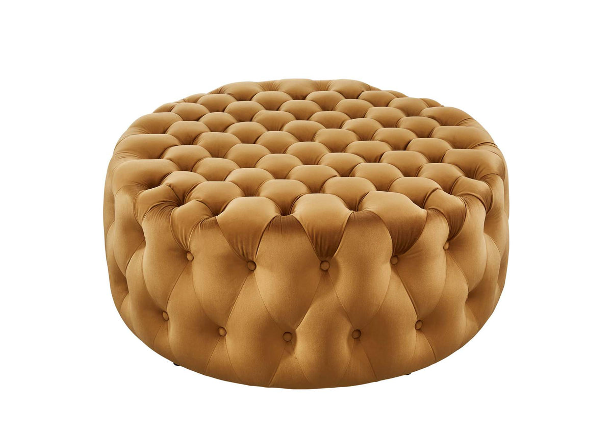 EEI-5469-COG Amour Tufted Button Large Round Performance Velvet Ottoman By Modway