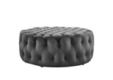 EEI-5469-GRY Amour Tufted Button Large Round Performance Velvet Ottoman By Modway