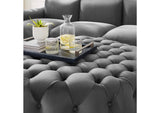 EEI-5469-GRY Amour Tufted Button Large Round Performance Velvet Ottoman By Modway