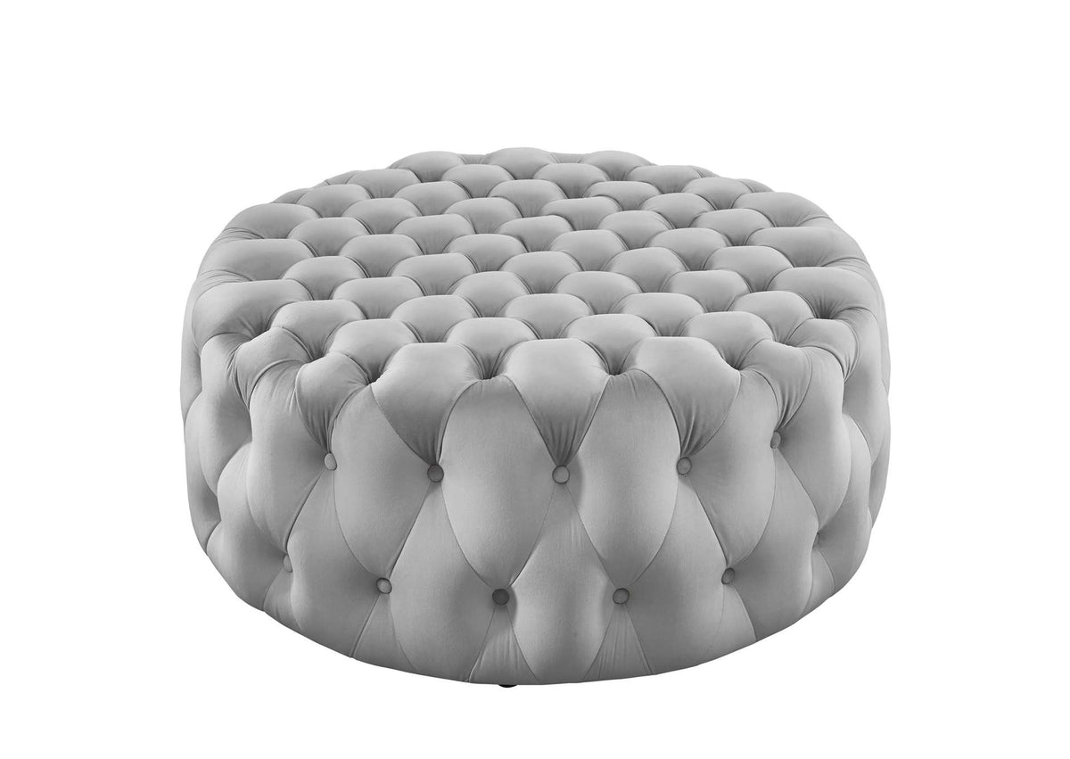EEI-5469-LGR Amour Tufted Button Large Round Performance Velvet Ottoman By Modway