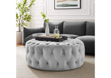 EEI-5469-LGR Amour Tufted Button Large Round Performance Velvet Ottoman By Modway