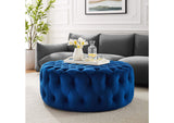 EEI-5469-NAV Amour Tufted Button Large Round Performance Velvet Ottoman By Modway