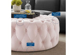 EEI-5469-PNK Amour Tufted Button Large Round Performance Velvet Ottoman By Modway