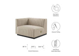 EEI-5491-BLK-BEI Conjure Channel Tufted Upholstered Fabric Left-Arm Chair By Modway