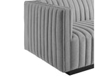 EEI-5491-BLK-LGR Conjure Channel Tufted Upholstered Fabric Left-Arm Chair By Modway