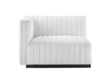 EEI-5491-BLK-WHI Conjure Channel Tufted Upholstered Fabric Left-Arm Chair By Modway