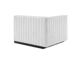 EEI-5491-BLK-WHI Conjure Channel Tufted Upholstered Fabric Left-Arm Chair By Modway
