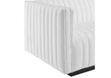 EEI-5491-BLK-WHI Conjure Channel Tufted Upholstered Fabric Left-Arm Chair By Modway