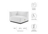 EEI-5491-BLK-WHI Conjure Channel Tufted Upholstered Fabric Left-Arm Chair By Modway