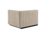 EEI-5493-BLK-BEI Conjure Channel Tufted Upholstered Fabric Right-Arm Chair By Modway
