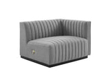 EEI-5493-BLK-LGR Conjure Channel Tufted Upholstered Fabric Right-Arm Chair By Modway