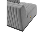 EEI-5493-BLK-LGR Conjure Channel Tufted Upholstered Fabric Right-Arm Chair By Modway