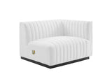 EEI-5493-BLK-WHI Conjure Channel Tufted Upholstered Fabric Right-Arm Chair By Modway