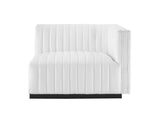EEI-5493-BLK-WHI Conjure Channel Tufted Upholstered Fabric Right-Arm Chair By Modway