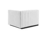 EEI-5493-BLK-WHI Conjure Channel Tufted Upholstered Fabric Right-Arm Chair By Modway