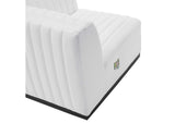 EEI-5493-BLK-WHI Conjure Channel Tufted Upholstered Fabric Right-Arm Chair By Modway