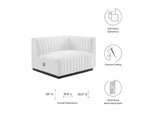 EEI-5493-BLK-WHI Conjure Channel Tufted Upholstered Fabric Right-Arm Chair By Modway
