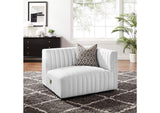 EEI-5493-BLK-WHI Conjure Channel Tufted Upholstered Fabric Right-Arm Chair By Modway