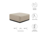 EEI-5501-BLK-BEI Conjure Channel Tufted Upholstered Fabric Ottoman By Modway