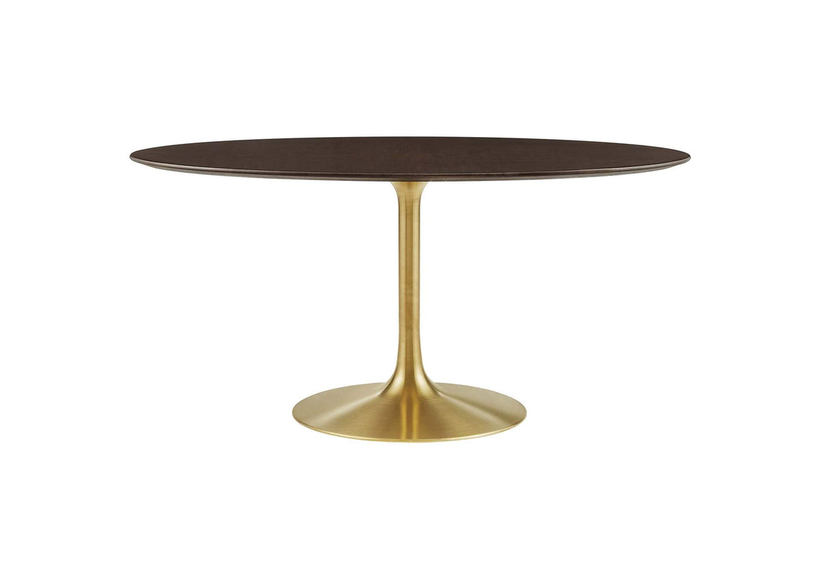 EEI-5524-GLD-CHE Lippa 60" Oval Wood Dining Table By Modway