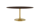 EEI-5524-GLD-CHE Lippa 60" Oval Wood Dining Table By Modway