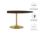 EEI-5524-GLD-CHE Lippa 60" Oval Wood Dining Table By Modway