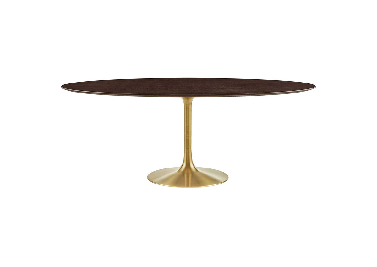 EEI-5526-GLD-CHE Lippa 78" Oval Wood Dining Table By Modway