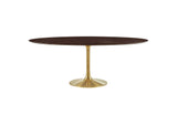 EEI-5526-GLD-CHE Lippa 78" Oval Wood Dining Table By Modway