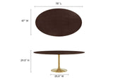 EEI-5526-GLD-CHE Lippa 78" Oval Wood Dining Table By Modway