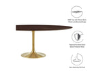 EEI-5526-GLD-CHE Lippa 78" Oval Wood Dining Table By Modway