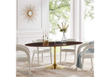 EEI-5526-GLD-CHE Lippa 78" Oval Wood Dining Table By Modway