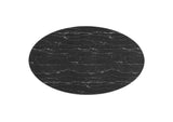 EEI-5528-GLD-BLK Lippa 78" Oval Faux Marble Dining Table By Modway