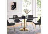 EEI-5528-GLD-BLK Lippa 78" Oval Faux Marble Dining Table By Modway
