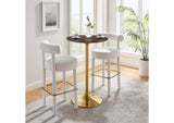 EEI-5529-GLD-CHE Lippa 28" Round Cherry Walnut Wood Bar Table By Modway