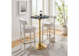 EEI-5533-GLD-BLK Lippa 28" Round Faux Marble Bar Table By Modway