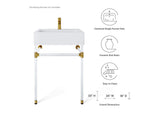 EEI-5535-ACR-WHI Redeem 24" Acrylic Wall-Mount Bathroom Vanity By Modway