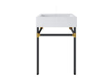 EEI-5537-BLK-WHI Redeem 24" Wall-Mount Black Stainless Steel Bathroom Vanity By Modway