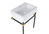 EEI-5537-BLK-WHI Redeem 24" Wall-Mount Black Stainless Steel Bathroom Vanity By Modway