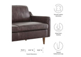 EEI-5553-BRN Impart Genuine Leather Sofa By Modway