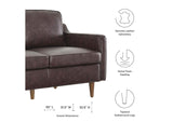 EEI-5554-BRN Impart Genuine Leather Loveseat By Modway