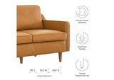 EEI-5554-TAN Impart Genuine Leather Loveseat By Modway
