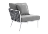 EEI-5565-WHI-GRY Stance Outdoor Patio Aluminum Left-Facing Armchair By Modway
