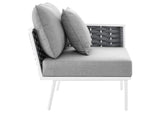 EEI-5566-WHI-GRY Stance Outdoor Patio Aluminum Right-Facing Armchair By Modway